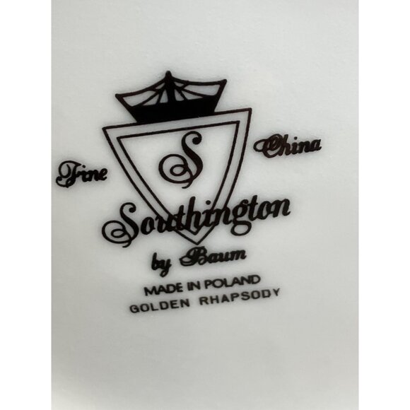 Southington By Baum Golden Rhapsody Fine China White Teapot w/ Gold Color Trim - Picture 4 of 12